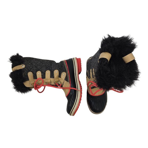 Sorel Tofino Waterproof Faux Leather & Fur Lace Up Boots Size 8 - Picture 3 of 10